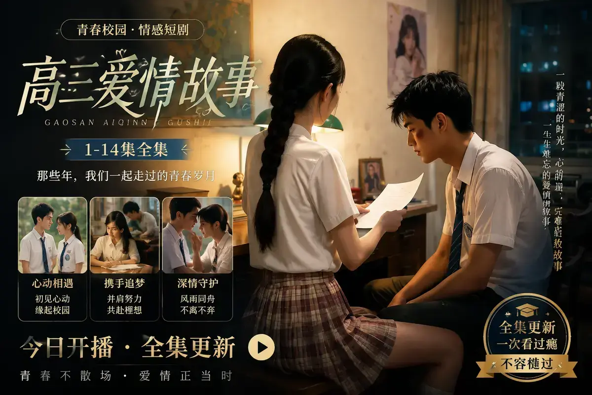 《ai短剧：B中爱情故事》全集免费看-相识篇暗恋篇-AI短剧带你重返十七岁-4K超清未删减版在线播放